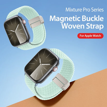 For Apple Watch Series 7 41mm DUX DUCIS Mixture Pro Series Magnetic Buckle Nylon Braid Watch Band(Light Mint) - Watch Bands by DUX DUCIS | Online Shopping UK | buy2fix