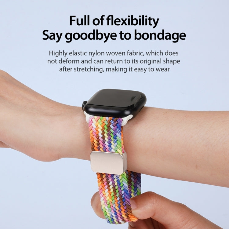 For Apple Watch SE 40mm DUX DUCIS Mixture Pro Series Magnetic Buckle Nylon Braid Watch Band(New Rainbow) - Watch Bands by DUX DUCIS | Online Shopping UK | buy2fix