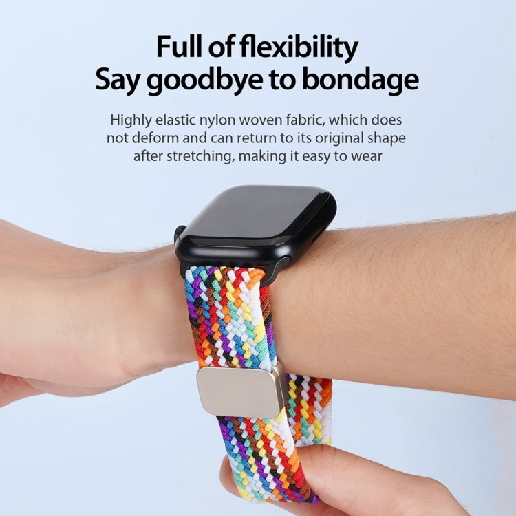 For Apple Watch Series 10 46mm DUX DUCIS Mixture Pro Series Magnetic Buckle Nylon Braid Watch Band(Rainbow) - Watch Bands by DUX DUCIS | Online Shopping UK | buy2fix