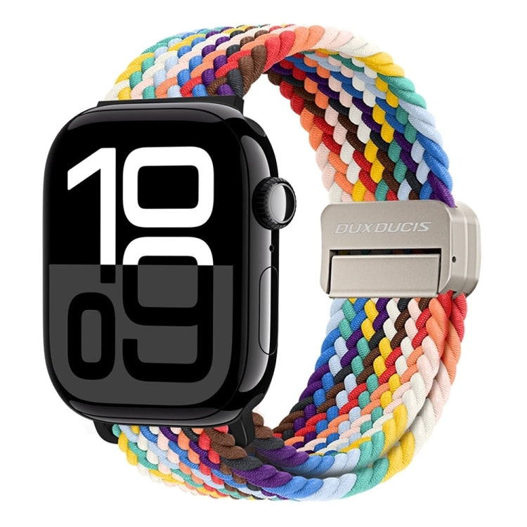 For Apple Watch Series 10 42mm DUX DUCIS Mixture Pro Series Magnetic Buckle Nylon Braid Watch Band(Rainbow) - Watch Bands by DUX DUCIS | Online Shopping UK | buy2fix