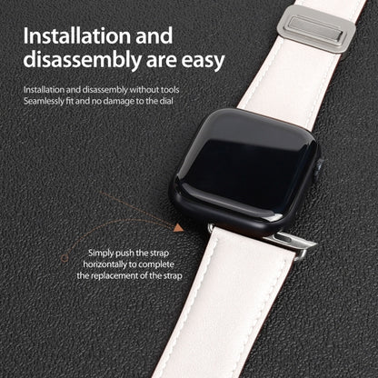 For Apple Watch Series 2 38mm DUX DUCIS YA Series Magnetic Buckle Genuine Leather Watch Band(White) - Watch Bands by DUX DUCIS | Online Shopping UK | buy2fix