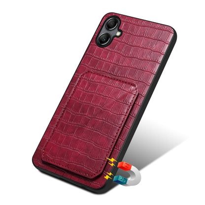 For Samsung Galaxy A33 Denior Imitation Crocodile Leather Back Phone Case with Holder(Rose Red) - Galaxy Phone Cases by Denior | Online Shopping UK | buy2fix