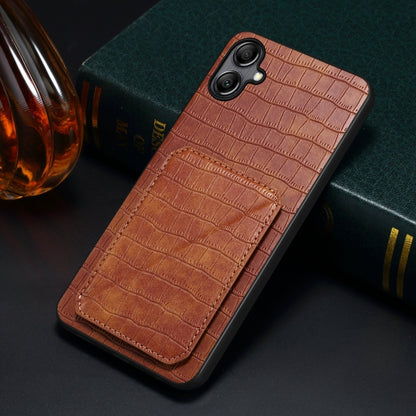 For Samsung Galaxy A54 5G Denior Imitation Crocodile Leather Back Phone Case with Holder(Brown) - Galaxy Phone Cases by Denior | Online Shopping UK | buy2fix