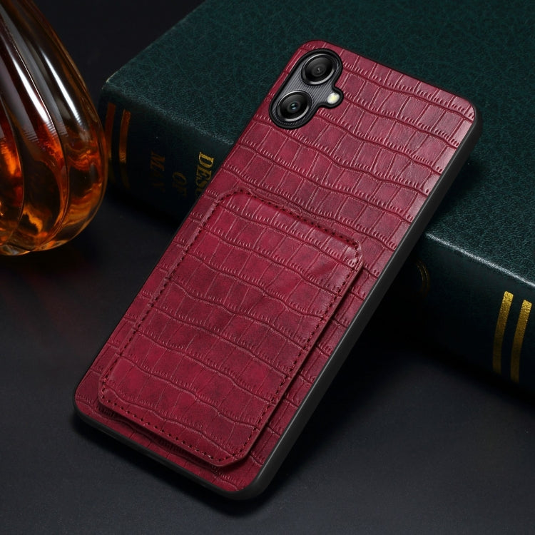 For Samsung Galaxy S23+ 5G Denior Imitation Crocodile Leather Back Phone Case with Holder(Rose Red) - Galaxy S23+ 5G Cases by Denior | Online Shopping UK | buy2fix