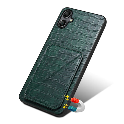 For Samsung Galaxy A34 5G Denior Imitation Crocodile Leather Back Phone Case with Holder(Green) - Galaxy Phone Cases by Denior | Online Shopping UK | buy2fix