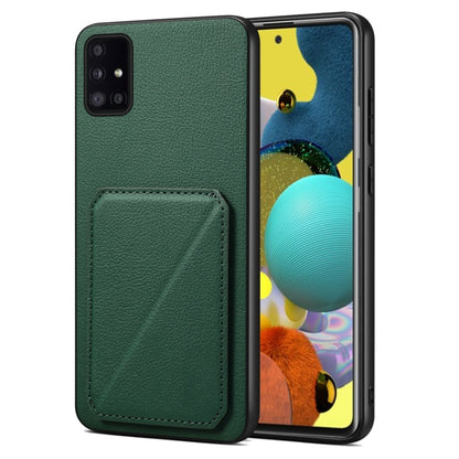 For Samsung Galaxy A51 5G Denior Imitation Calf Leather Back Phone Case with Holder(Green) - Galaxy Phone Cases by Denior | Online Shopping UK | buy2fix