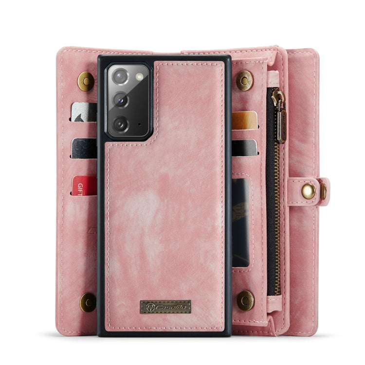 For Samsung Galaxy Note20 CaseMe-008 Detachable Multifunctional Horizontal Flip Leather Case with Card Slot & Holder & Zipper Wallet & Photo Frame (Pink) - Galaxy Note20 Cases by CaseMe | Online Shopping UK | buy2fix