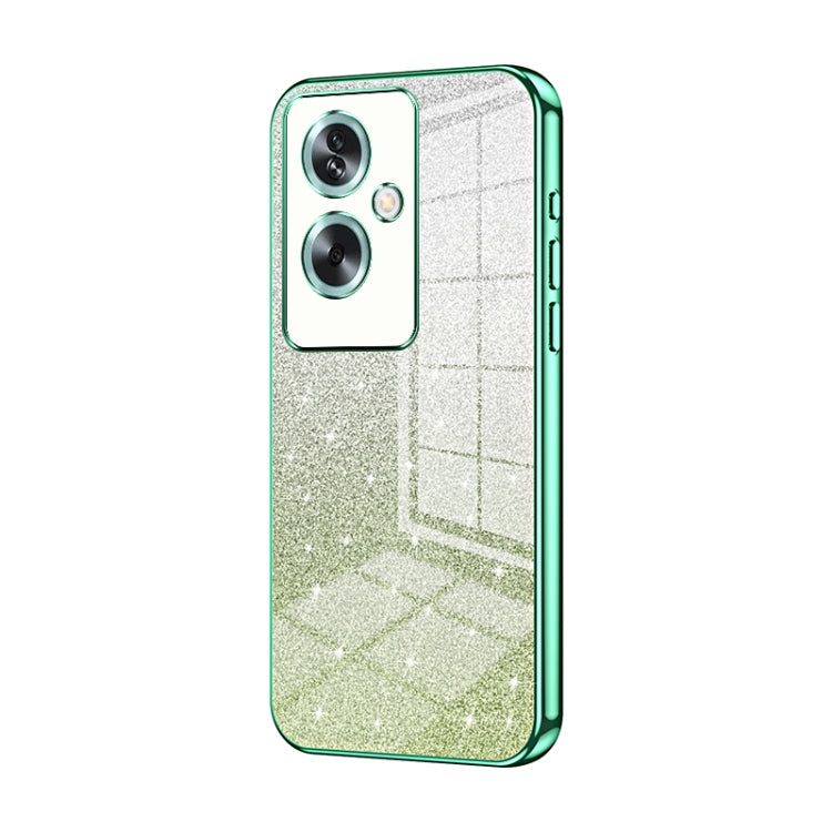 For OPPO A79 5G / A2 Gradient Glitter Powder Electroplated Phone Case(Green) - OPPO Cases by buy2fix | Online Shopping UK | buy2fix
