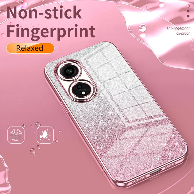 For OPPO Reno3 4G / F15 / A91 Gradient Glitter Powder Electroplated Phone Case(Silver) - OPPO Cases by buy2fix | Online Shopping UK | buy2fix