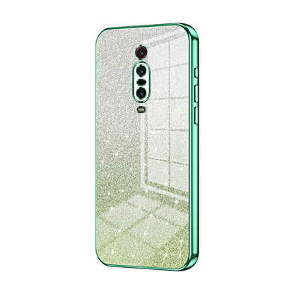 For Xiaomi Redmi K20 / K20 Pro Gradient Glitter Powder Electroplated Phone Case(Green) - Xiaomi Cases by buy2fix | Online Shopping UK | buy2fix