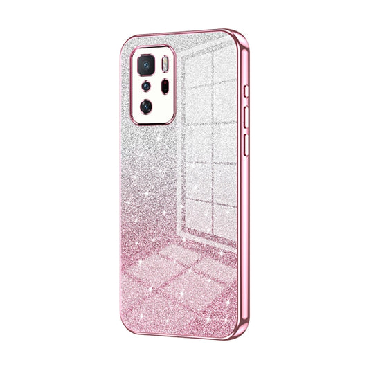 For Xiaomi Redmi Note 10 Pro 5G/Poco X3 GT Gradient Glitter Powder Electroplated Phone Case(Pink) - Xiaomi Cases by buy2fix | Online Shopping UK | buy2fix