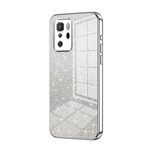 For Xiaomi Redmi Note 10 Pro 5G/Poco X3 GT Gradient Glitter Powder Electroplated Phone Case(Silver) - Xiaomi Cases by buy2fix | Online Shopping UK | buy2fix