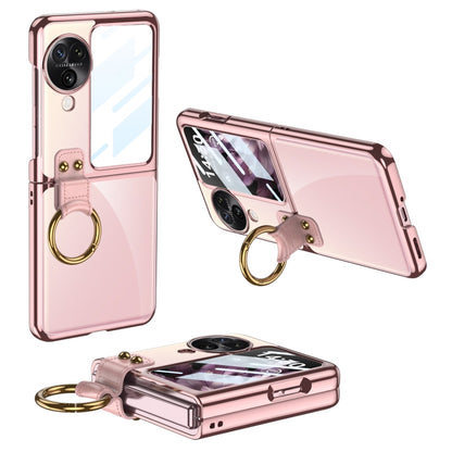 For OPPO Find N3 Flip GKK Electroplating Phone Case with Ring(Pink) - Find N3 Flip Cases by GKK | Online Shopping UK | buy2fix