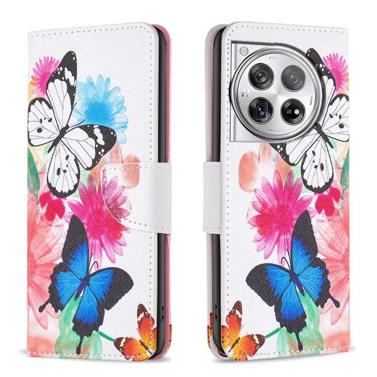 For OnePlus 12 5G Drawing Pattern Leather Phone Case(Butterflies) - OnePlus Cases by buy2fix | Online Shopping UK | buy2fix