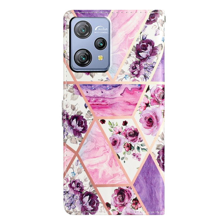 For Blackview A53 Pro Colored Drawing Leather Phone Case(Purple Marble) - More Brand by buy2fix | Online Shopping UK | buy2fix