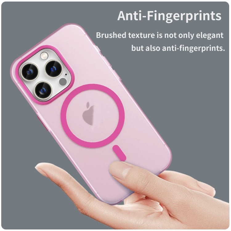 For iPhone 14 Pro MagSafe Frosted Translucent TPU + PC Full Coverage Phone Case(Pink) - iPhone 14 Pro Cases by buy2fix | Online Shopping UK | buy2fix