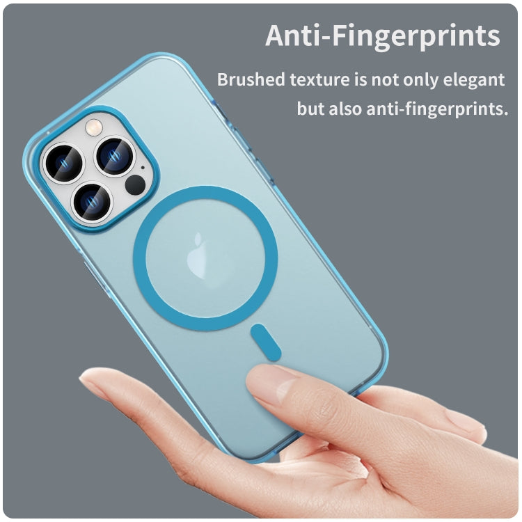 For iPhone 13 Pro MagSafe Frosted Translucent TPU + PC Full Coverage Phone Case(Blue) - iPhone 13 Pro Cases by buy2fix | Online Shopping UK | buy2fix