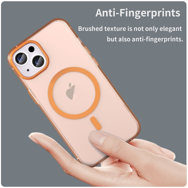 For iPhone 16 MagSafe Frosted Translucent TPU + PC Full Coverage Phone Case(Orange) - iPhone 16 Cases by buy2fix | Online Shopping UK | buy2fix