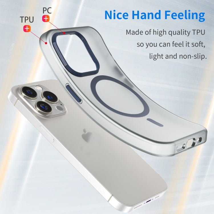 For iPhone 16 Pro Max MagSafe Frosted Translucent TPU + PC Full Coverage Phone Case(Dark Blue) - iPhone 16 Pro Max Cases by buy2fix | Online Shopping UK | buy2fix