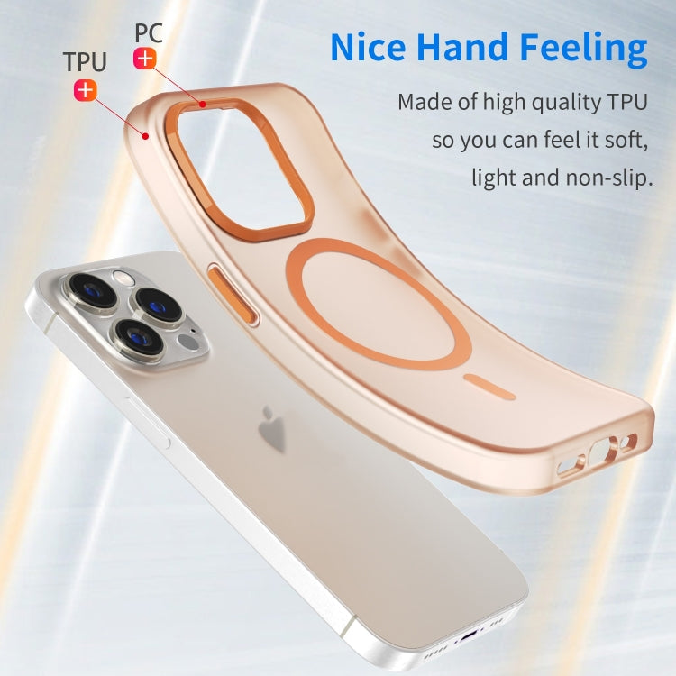 For iPhone 16 Pro Max MagSafe Frosted Translucent TPU + PC Full Coverage Phone Case(Orange) - iPhone 16 Pro Max Cases by buy2fix | Online Shopping UK | buy2fix