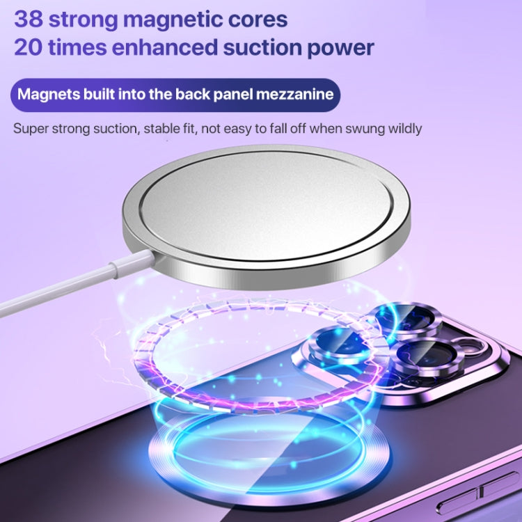 For iPhone 12 Pro Max MagSafe CD Texture Metal Lens Frame Full Coverage Phone Case(Silver) - iPhone 12 Pro Max Cases by buy2fix | Online Shopping UK | buy2fix