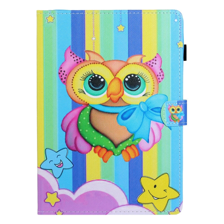 For Lenovo Tab M11/ Xiaoxin Pad 11 2024 Coloured Drawing Stitching Smart Leather Tablet Case(Rainbow Owl) - Lenovo by buy2fix | Online Shopping UK | buy2fix