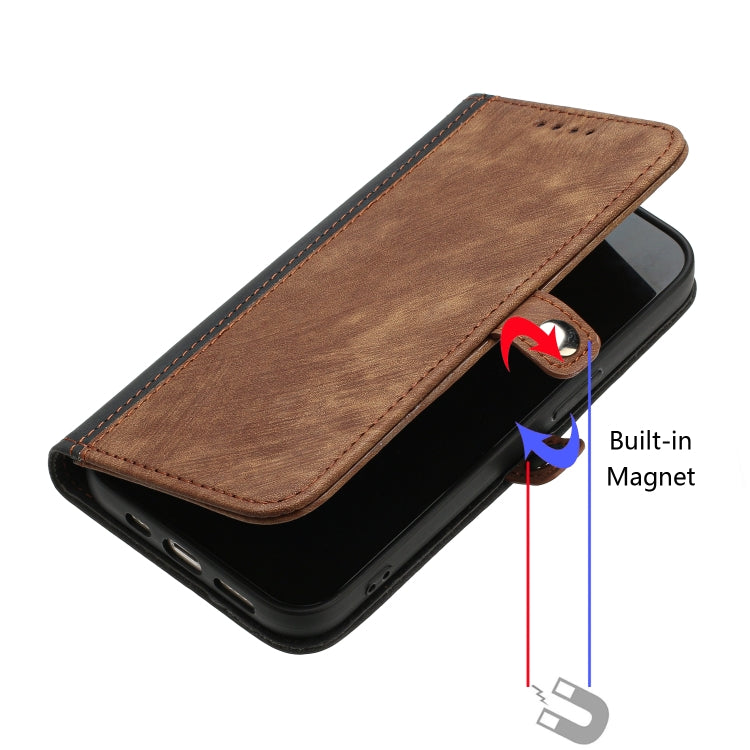 For Xiaomi Redmi K70 Side Buckle Double Fold Hand Strap Leather Phone Case(Brown) - K70 Cases by buy2fix | Online Shopping UK | buy2fix