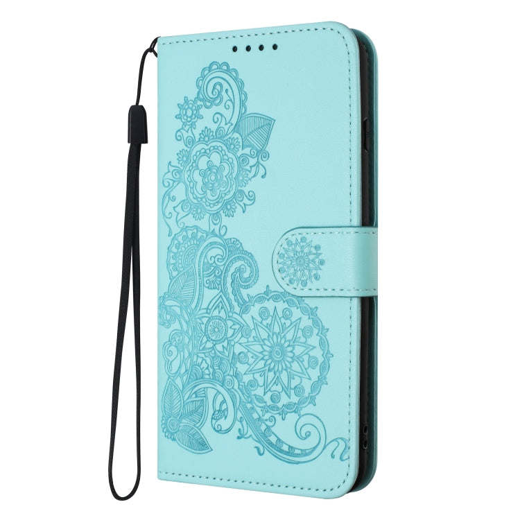 For Xiaomi 14 Datura Flower Embossed Flip Leather Phone Case(Light blue) - 14 Cases by buy2fix | Online Shopping UK | buy2fix