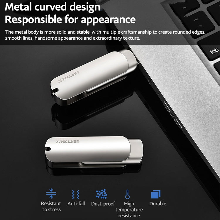 Teclast Leishen Plus Series USB3.0 Twister Flash Drive, Memory:128GB(Silver) - USB Flash Drives by TECLAST | Online Shopping UK | buy2fix