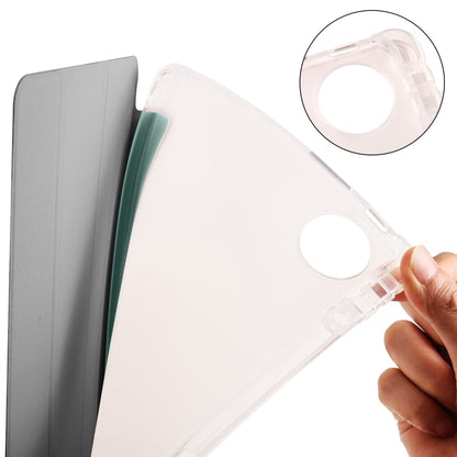For Huawei MatePad Pro 11 2024 3-fold Clear TPU Leather Tablet Case with Pen Slot(Grey) - Huawei by buy2fix | Online Shopping UK | buy2fix