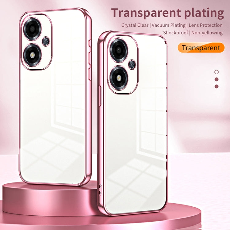 For OPPO A2m Transparent Plating Fine Hole Phone Case(Purple) - OPPO Cases by buy2fix | Online Shopping UK | buy2fix