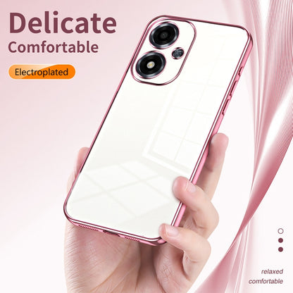 For OPPO A2m Transparent Plating Fine Hole Phone Case(Purple) - OPPO Cases by buy2fix | Online Shopping UK | buy2fix