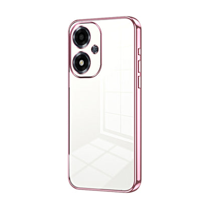 For OPPO A2m Transparent Plating Fine Hole Phone Case(Pink) - OPPO Cases by buy2fix | Online Shopping UK | buy2fix