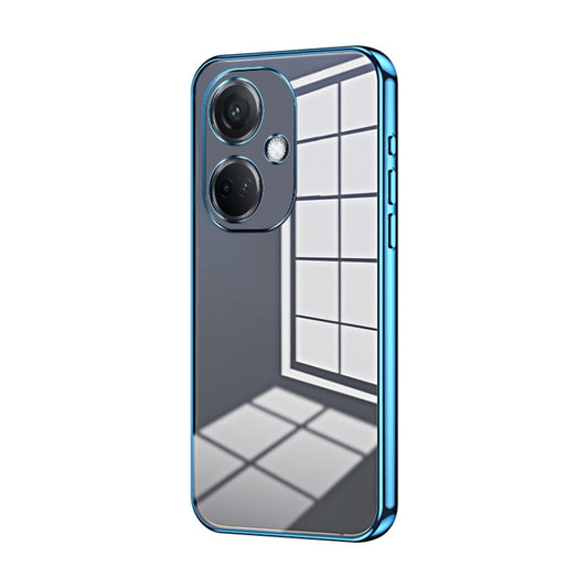 For OPPO K11 Transparent Plating Fine Hole Phone Case(Blue) - OPPO Cases by buy2fix | Online Shopping UK | buy2fix
