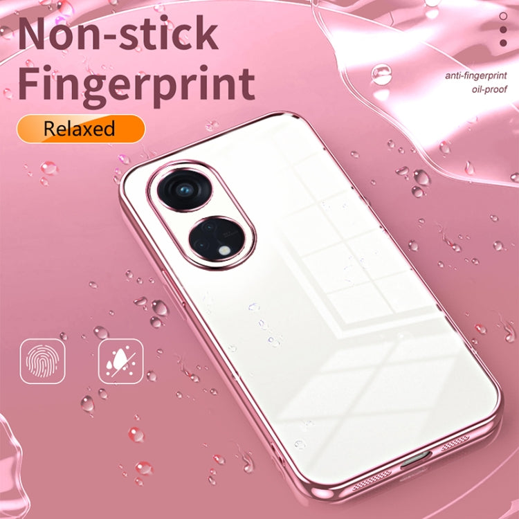 For OPPO Reno8 T 5G Transparent Plating Fine Hole Phone Case(Gold) - OPPO Cases by buy2fix | Online Shopping UK | buy2fix