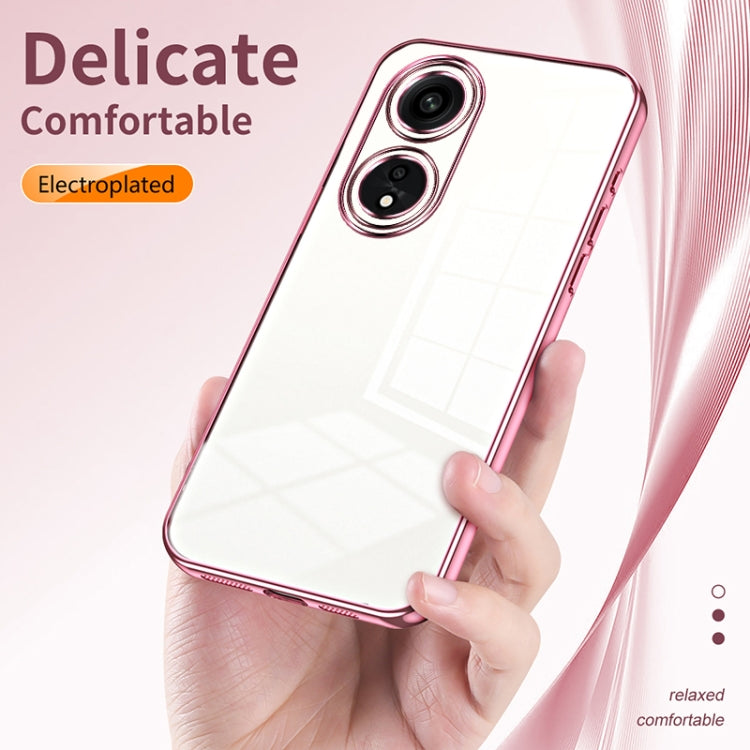 For OPPO A1 Pro Transparent Plating Fine Hole Phone Case(Black) - OPPO Cases by buy2fix | Online Shopping UK | buy2fix