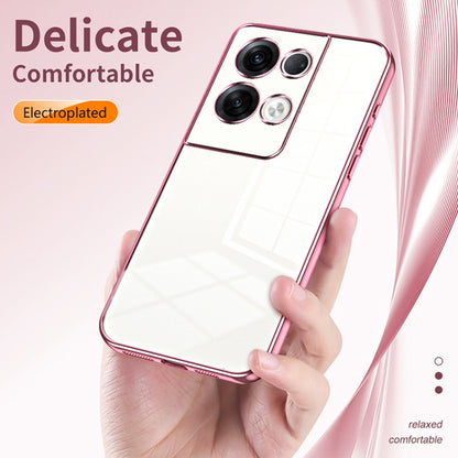 For OPPO Reno8 Pro+ Transparent Plating Fine Hole Phone Case(Pink) - OPPO Cases by buy2fix | Online Shopping UK | buy2fix