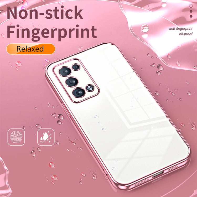 For OPPO Reno6 Pro+ Transparent Plating Fine Hole Phone Case(Black) - OPPO Cases by buy2fix | Online Shopping UK | buy2fix