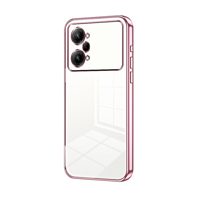 For OPPO K10 Pro Transparent Plating Fine Hole Phone Case(Pink) - OPPO Cases by buy2fix | Online Shopping UK | buy2fix