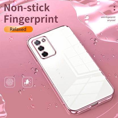 For OPPO A55 5G / A56 / A53s 5G Transparent Plating Fine Hole Phone Case(Purple) - OPPO Cases by buy2fix | Online Shopping UK | buy2fix