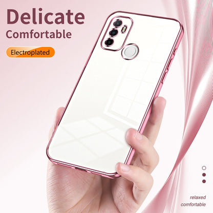 For OPPO A53 2020 / A32 / A11s  Transparent Plating Fine Hole Phone Case(Pink) - OPPO Cases by buy2fix | Online Shopping UK | buy2fix