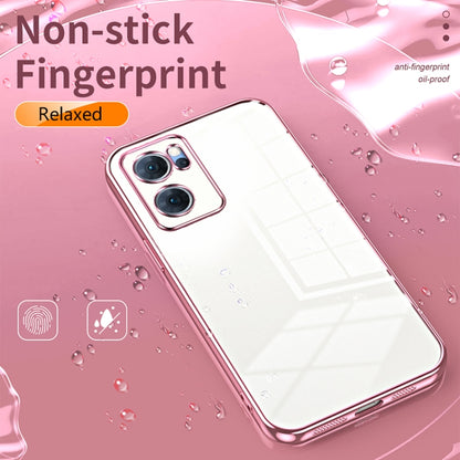 For OPPO Reno7 5G Transparent Plating Fine Hole Phone Case(Black) - OPPO Cases by buy2fix | Online Shopping UK | buy2fix