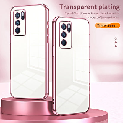 For OPPO Reno6 Pro Indian  Transparent Plating Fine Hole Phone Case(Gold) - OPPO Cases by buy2fix | Online Shopping UK | buy2fix