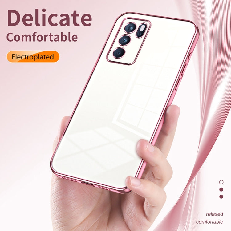 For OPPO Reno6 Pro Indian  Transparent Plating Fine Hole Phone Case(Black) - OPPO Cases by buy2fix | Online Shopping UK | buy2fix