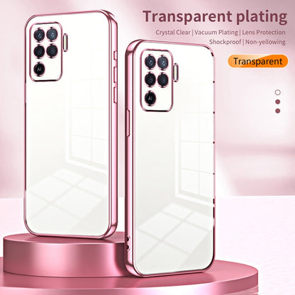 For OPPO A94 4G Transparent Plating Fine Hole Phone Case(Transparent) - OPPO Cases by buy2fix | Online Shopping UK | buy2fix