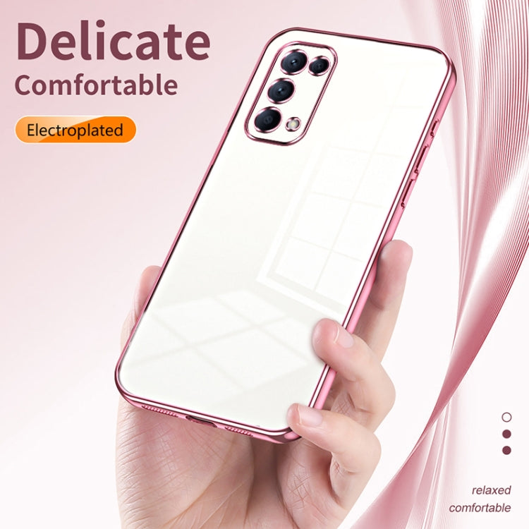 For OPPO Reno5 4G/5G / Reno5 K Transparent Plating Fine Hole Phone Case(Silver) - OPPO Cases by buy2fix | Online Shopping UK | buy2fix
