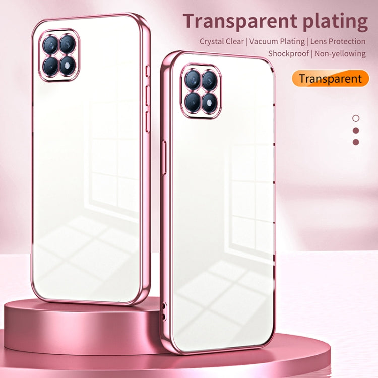 For OPPO Reno4 SE Transparent Plating Fine Hole Phone Case(Green) - OPPO Cases by buy2fix | Online Shopping UK | buy2fix
