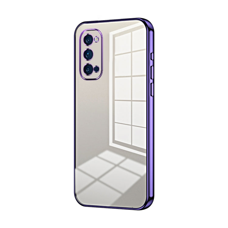 For OPPO Reno4 Pro Transparent Plating Fine Hole Phone Case(Purple) - OPPO Cases by buy2fix | Online Shopping UK | buy2fix