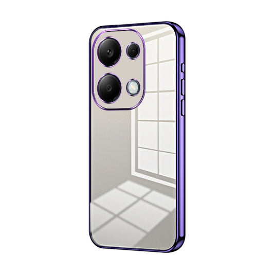For Xiaomi Redmi Note 13 Pro 4G Transparent Plating Fine Hole Phone Case(Purple) - Note 13 Pro Cases by buy2fix | Online Shopping UK | buy2fix