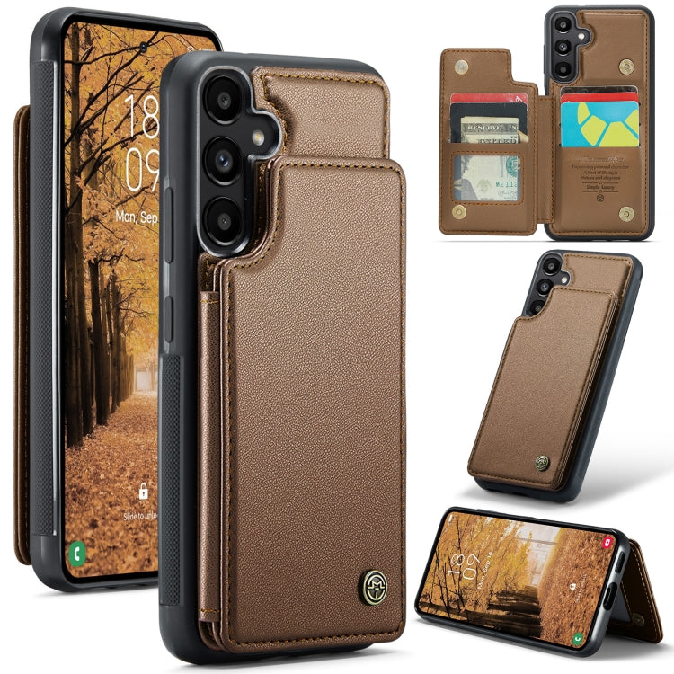 For Samsung Galaxy A55 5G CaseMe C22 PC+TPU Business Style RFID Anti-theft Leather Phone Case(Brown) - Galaxy Phone Cases by CaseMe | Online Shopping UK | buy2fix